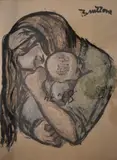 Alberto Bruzzone, Maternidad, grabado