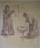 Adan Pedemonte, Lavanderas, tinta sobre papel