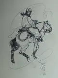 EL GAUCHO RIVERO y GAUCHO A CABALLO by Juan Lamela, dibujos, offered Aug 2022