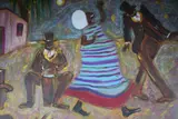 Octavio Rojo, El Baile, pastel inicialado O