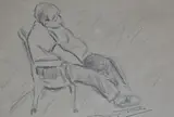 Hombre En Un Sillon by Domingo Tellechea, dibujo al lápiz, offered Mar 2022