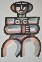 Juan Manuel Sanchez, Mujer, tinta y acuarela