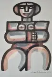 Mujer by Juan Manuel Sanchez, tinta y acuarela, offered Mar 2022
