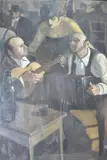 Cantando En El Bar by Domingo Mazzone, óleo sobre hardboard, offered Nov 2021