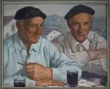 Felicidad by Mauricio Flores Kaperotxipi, óleo sobre tela, offered Nov 2021