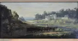 Arreando Vacas En Un Paisaje by François Lauret, óleo sobre tabla, offered Nov 2021