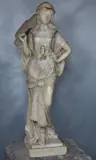 Adolfo Cipriani, Odalisca Con Abanico, escultura de alabastro