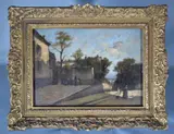 Paisaje Con Personajes by Georges Emile Viardot, óleo sobre cartón, offered Nov 2021