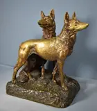 Buenos Amigos by René Paul Marquet, escultura de bronce dorado y patinado, offered Nov 2021