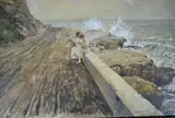 Mujeres En La Costa by Eugenio Álvarez Dumont, acuarela y gouache, offered Nov 2021