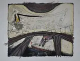 Puente by Gustavo López Armentia, serigrafía Prueba de Artista, en colores, offered Nov 2021
