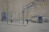 Domingo Viau, Vista De Paris, técnica mixta dedicada y