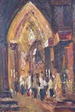 Egidio Cerrito, Interior De Iglesia, óleo sobre hardboard