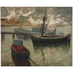 BARCOS ANCORADOS by José Pancetti, Óleo sobre tela, offered Aug 2026