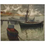 José Pancetti, BARCOS ANCORADOS, Óleo sobre tela