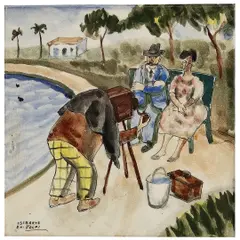 Alfredo Volpi, FIGURAS, PINTURA SOBRE AZULEJO (OSIRARTE)