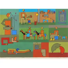 Dionísio del Santo, 3 VARIAÇÕES DO MESMO TEMA (VARIAÇÃO II – 1/1), Guache sobre cartão