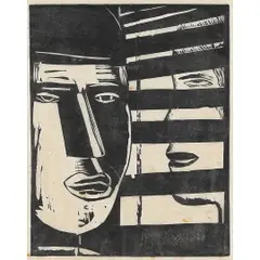 Lasar Segall, Casal do Mangue com Persiana, XILOGRAVURA SOBRE PAPEL