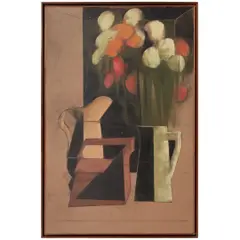 Flores e objetos by Carlos Scliar, VINIL E COLAGEM ENCERADO SOBRE PLACA, offered Jul 2025