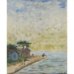 Alfredo Volpi, Untitled, Óleo sobre placa