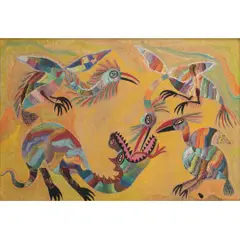Chico da Silva, Dragão, PASTEL SOBRE PLACA