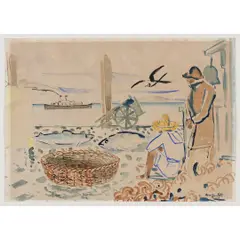 PESCADORES by Oswaldo Goeldi, AQUARELA SOBRE PAPEL, offered Aug 2023
