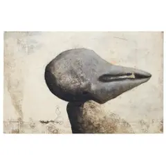Daniel Senise, Untitled, Óleo sobre tela e colagem