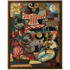 ORIXÁS DA BAHIA by Hector Carybé, ÓLEO SOBRE CARTÃO COLADO EM TELA, offered May 2023
