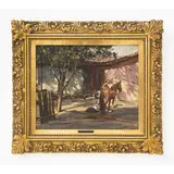 José Marques Campão, Cena de interior, Óleo sobre placa