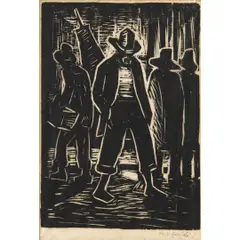 Pescadores by Oswaldo Goeldi, Xilogravura, offered Sep 2022