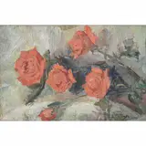 Leopoldo Gotuzzo, ROSAS, ÓLEO SOBRE PLACA