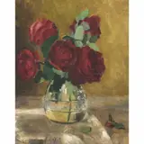 Georgina Albuquerque, VASO COM ROSAS VERMELHAS, ÓLEO SOBRE TELA