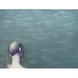 Francis Alÿs, HOMBRE FRENTE AL MAR, ÓLEO SOBRE TELA COLADO EM MADEIRA E FOTOGRAFIA