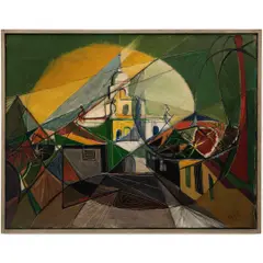 PAISAGEM COM IGREJA by Samson Flexor, ÓLEO SOBRE TELA, offered Feb 2022