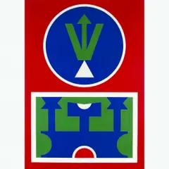 Emblema 12 by Rubem Valentim, Acrílica sobre tela, offered Sep 2021