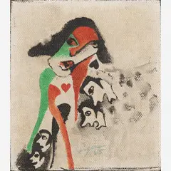 Ivan Serpa, FIGURAS, Óleo sobre tela colada em placa