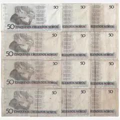 OS 50 by Jac Leirner, CÉDULAS COSTURADAS EM TECIDO, offered May 2021