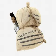 Transportável n. 100 by Artur Barrio, Garrafa de vidro, arado, tecido e corda, offered Nov 2019