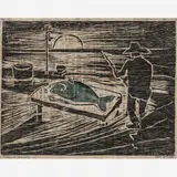 Oswaldo Goeldi, Peixe Verde, circa 1938, Xilogravura colorida