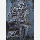 Iberê Camargo, Sanfoneiro, 1987, óleo sobre tela
