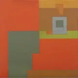 Dionísio del Santo, Figura à janela e máscara, Têmpera - óleo sobre tela