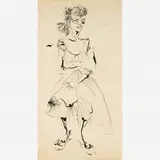 Figura feminina by Flavio De Carvalho, NANQUIM SOBRE PAPEL, offered May 2019