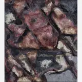 Frans Krajcberg, Untitled, Pigmentos naturais sobre papel artesanal moldado colado em tela