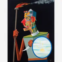 Guerreiro imaginário by Roberto Magalhães, ACRÍLICA SOBRE TELA, offered Apr 2018