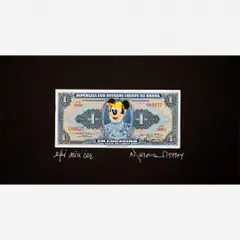 Epi Niu Ier by Nelson Leirner, Cédula com colagem, offered May 2017