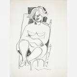 Mulher Sentada by Di Cavalcanti, Carvão sobre papel, offered Dec 2016