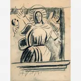 Untitled by Alfredo Volpi, Carvão sobre papel, offered Dec 2016