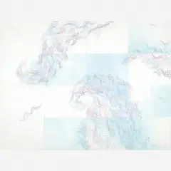 Da série Mares, 2007 by Rosana Ricalde, desenho sobre 16 folhas de papel aquarelado feito com o nome dos mares com caneta de diversas cores, offered Dec 2016