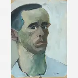 Autorretrato by José Pancetti, Óleo sobre cartão colado sobre tela, offered Aug 2016