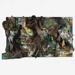 Untitled by Nuno Ramos, espelho, alumínio, cobre, plástico, lona, juta. voil, casca de palmeira, offered Jun 2016